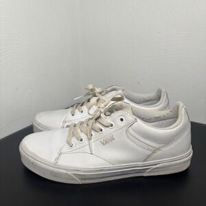 Vans Women's Size 10 Seldan White Leather Casual Skate Shoes‎ Sneakers 500714